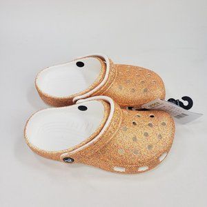 New Crocs Classic Clogs Orange Sorbet Glitter Slip On Sandal US M4/W6 205942-9BE